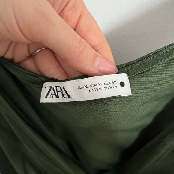 NWOT Zara Silky Wrap Dress - Picture 6 of 8
